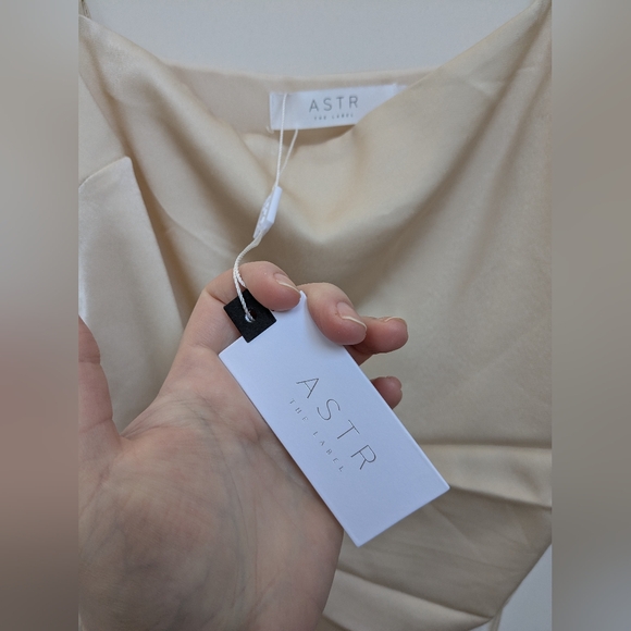 NWT ASTR The Label Cream Satin Formal Slip Dress Midi To Maxi Length Size XL - Picture 5 of 16